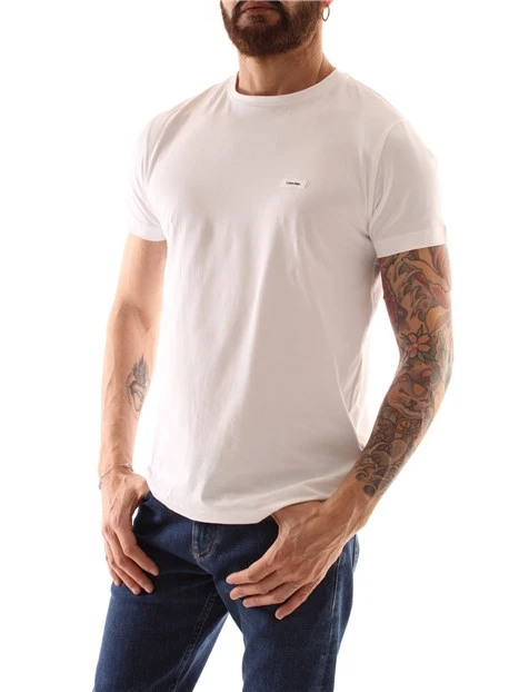 T-SHIRT MANICA CORTA CON LOGO SUL PETTO UOMO BIANCO