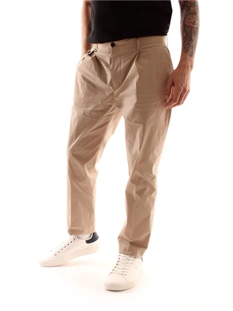 PANTALONI CHINO IN MISTO COTONE UOMO BEIGE