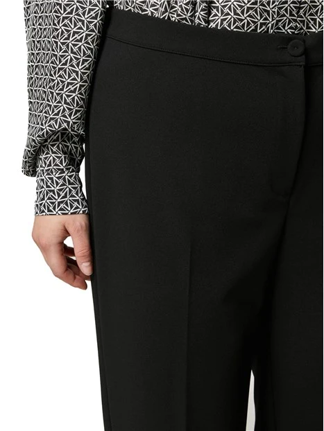 PANTALONI A SIGARETTA CON INSERTO ELASTICO DONNA NERO