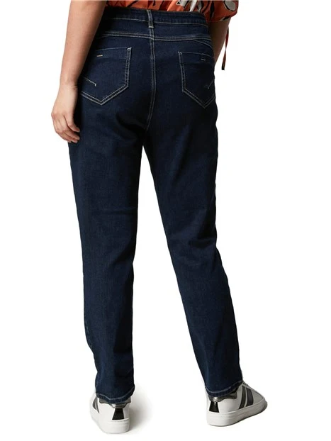 JEANS REGULAR IN DENIM DI COTONE DONNA BLU