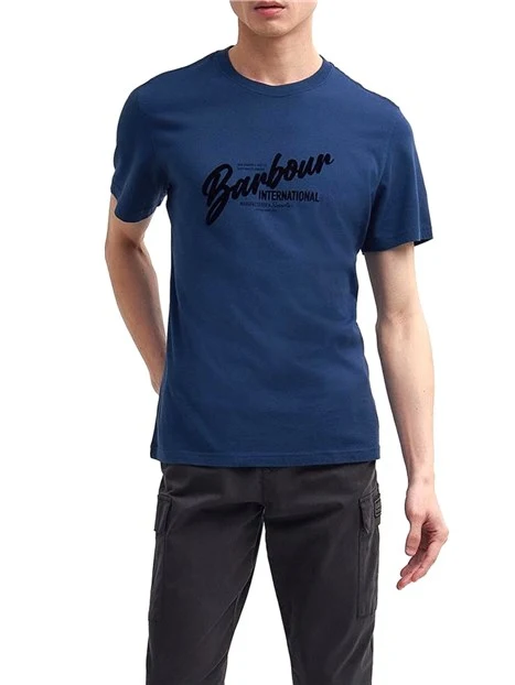 T-SHIRT MANICA CORTA CON STAMPA UOMO BLU