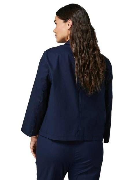 GIACCA CORTA IN GABARDINA DI COTONE DONNA BLU