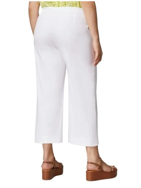 PANTALONI CROPPED IN GABARDINA DI COTONE DONNA BIANCO