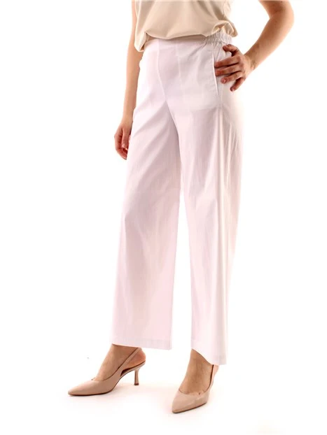 PANTALONI PALAZZO IN COTONE DONNA BIANCO