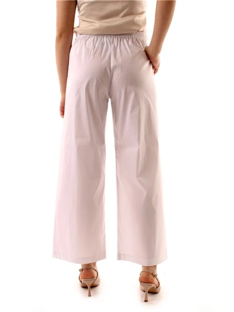 PANTALONI PALAZZO IN COTONE DONNA BIANCO