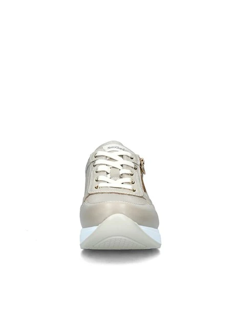 SNEAKERS PLATFORM CON TRAMA NG E DOPPIA CHIUSURA DONNA BEIGE ORO