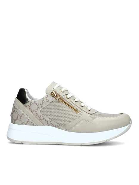 SNEAKERS PLATFORM CON TRAMA NG E DOPPIA CHIUSURA DONNA BEIGE ORO