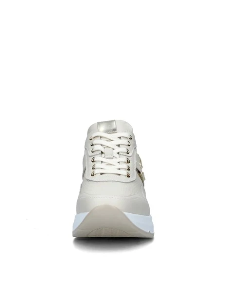 SNEAKERS PLATFORM CON BANDA LOGATA DONNA BEIGE ORO