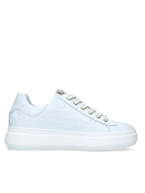 SNEAKERS PLATFORM CON TRAMA NG IMPRESSA DONNA BIANCO