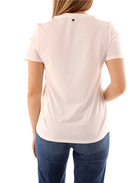 T-SHIRT MANICA CORTA IN COTONE CON STAMPA FLOREALE DONNA BIANCO