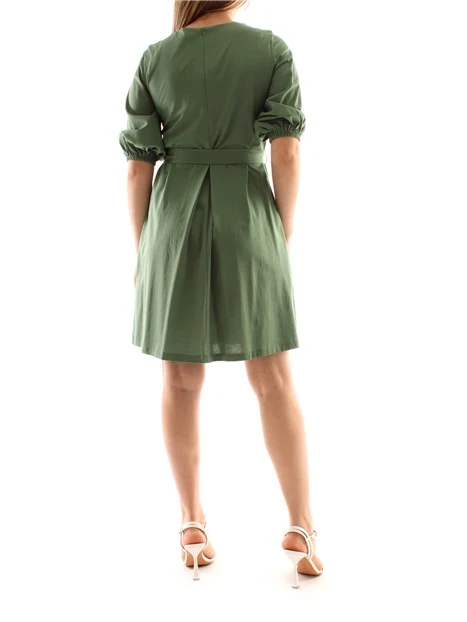 VESTITO CORTO DRAPPEGGIATO DONNA VERDE