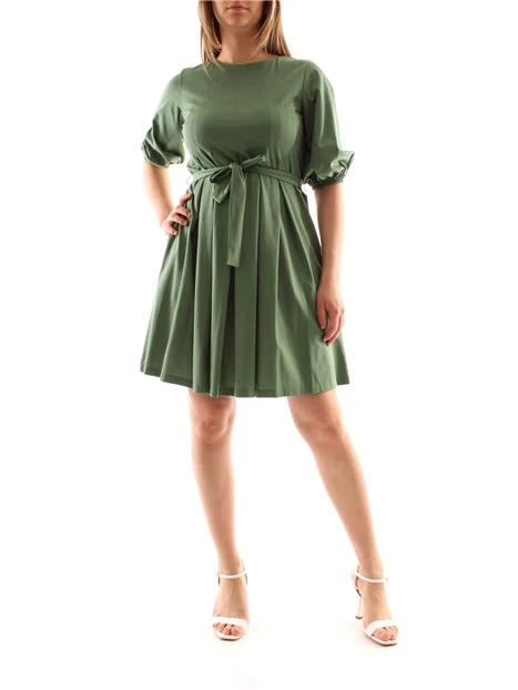 VESTITO CORTO DRAPPEGGIATO DONNA VERDE