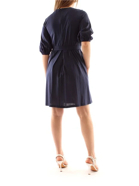 VESTITO CORTO DRAPPEGGIATO DONNA BLU