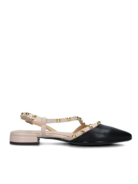 SLINGBACK CON BORCHIE DONNA NERO