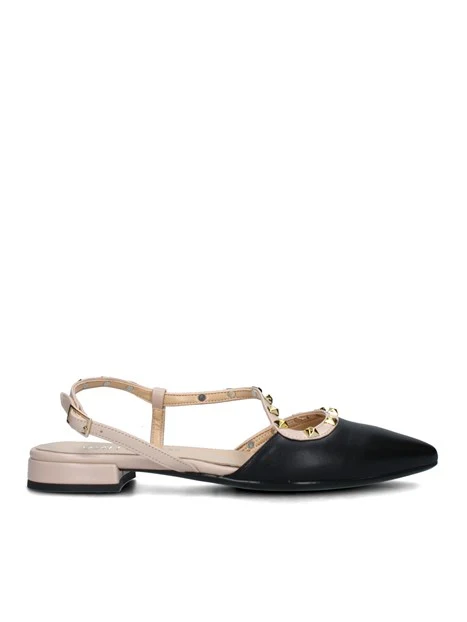 SLINGBACK CON BORCHIE DONNA NERO