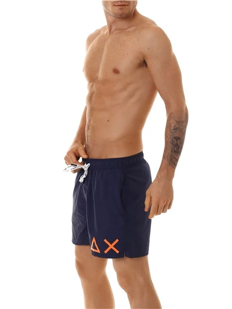 COSTUME A BOXER CON LOGO UOMO BLU