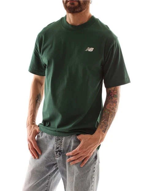 T-SHIRT MANICA CORTA IN PURO COTONE LOGO A CONTRASTO UOMO VERDE