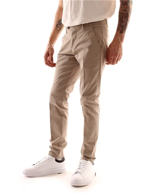 PANTALONI CHINO IN COTONE UOMO MARRONE