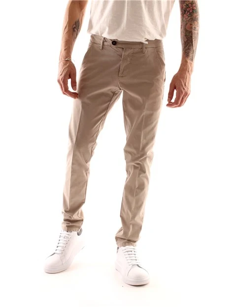 PANTALONI CHINO IN COTONE UOMO MARRONE