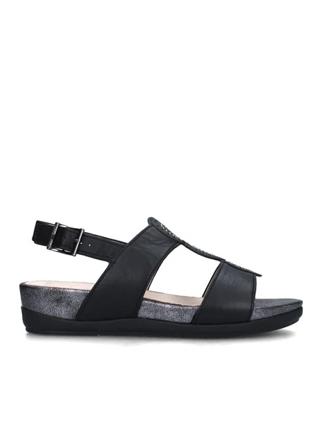 SANDALI CON ZEPPA EVE 30 DONNA BIANCO NERO