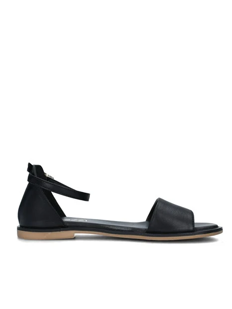 SANDALI TACCO BASSO E CINTURINO REGOLABILE OUTSOLE DONNA NERO