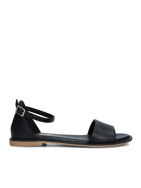 SANDALI TACCO BASSO E CINTURINO REGOLABILE OUTSOLE DONNA NERO