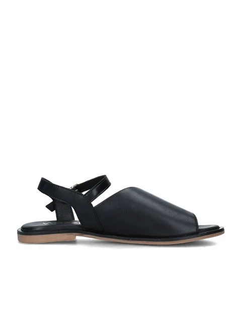 SANDALI TACCO BASSO OUTSOLE CON CINTURINO REGOLABILE DONNA NERO