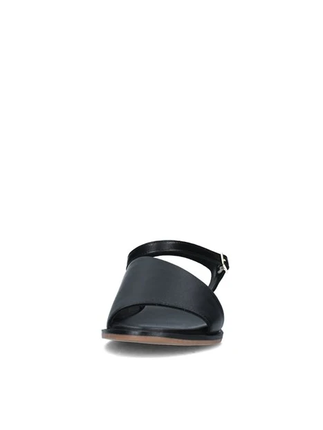 SANDALI TACCO BASSO OUTSOLE CON CINTURINO REGOLABILE DONNA NERO