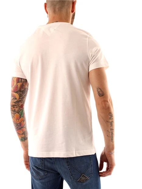 T-SHIRT MANICA CORTA CON STAMPA LOGATA UOMO BIANCO