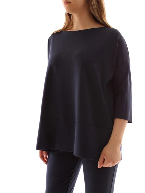 BLUSA IN PUNTO MILANO DONNA BLU NAVY