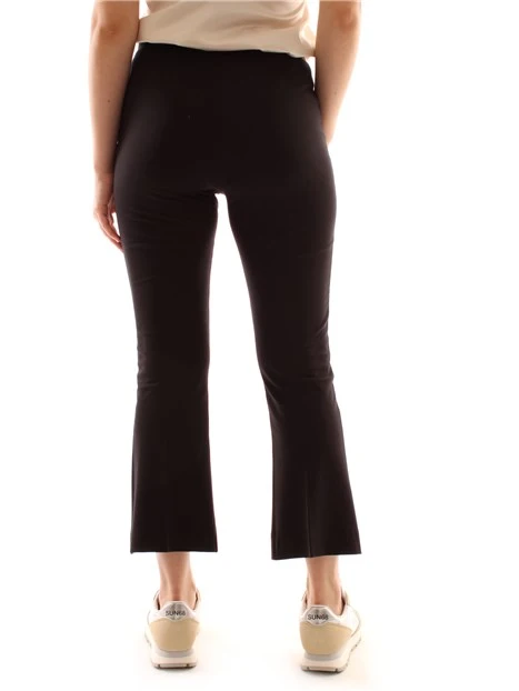 PANTALONI CROPPED A TROMBETTA IN PUNTO MILANO DONNA NERO