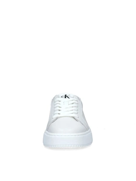 SNEAKERS BASSE CHUNKY CUPSOLE CON TALLONE ARGENTO DONNA BIANCO