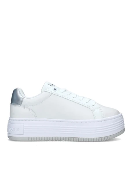 SNEAKERS PLATFORM BOLD CON TALLONE ARGENTO DONNA BIANCO