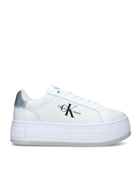 SNEAKERS PLATFORM BOLD CON TALLONE ARGENTO DONNA BIANCO