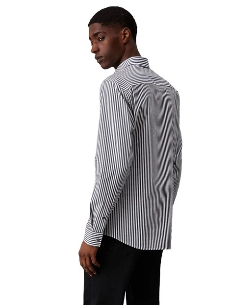 CAMICIA IN POPELINE DI COTONE UOMO ANTRACITE