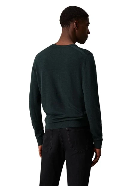 MAGLIA GIROCOLLO IN PURA LANA MERINO UOMO VERDE