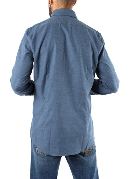 CAMICIA CON LOGO CK RICAMATO UOMO BLU JEANS