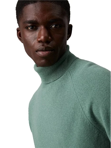 MAGLIA DOLCEVITA IN PURA LANA UOMO VERDE