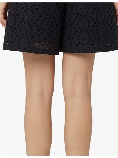 SHORTS IN COTONE SANGALLO DONNA NERO