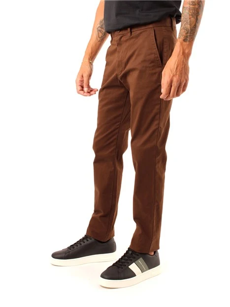 PANTALONI CHINO SLIM FIT UOMO MARRONE