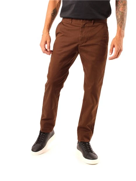 PANTALONI CHINO SLIM FIT UOMO MARRONE