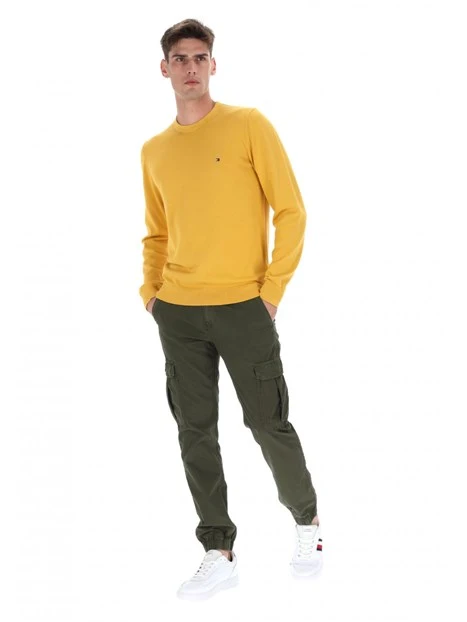 MAGLIA GIROCOLLO IN PURO COTONE UOMO GIALLO