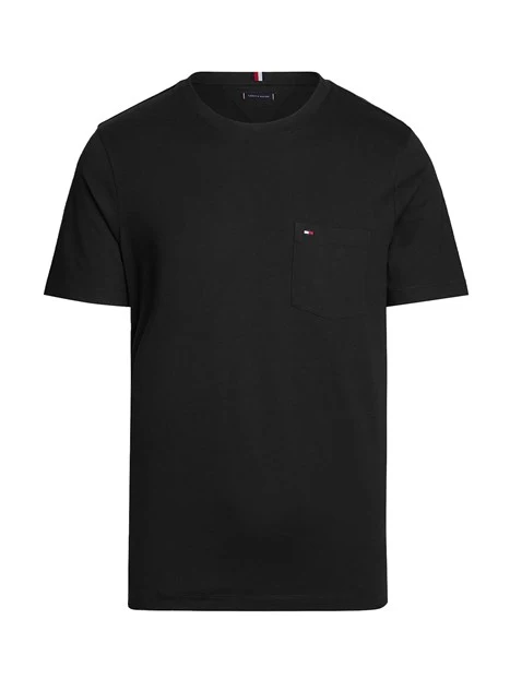 T-SHIRT MANICA CORTA IN COTONE CON TASCHINO E LOGO UOMO NERO