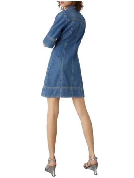 VESTITO CORTO IN DENIM PURO COTONE DONNA BLU