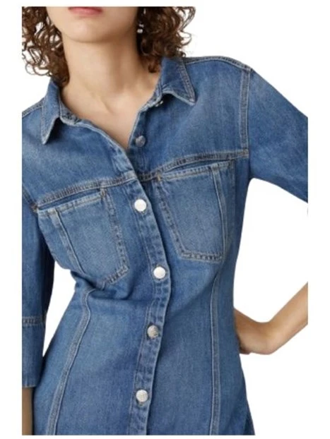 VESTITO CORTO IN DENIM PURO COTONE DONNA BLU