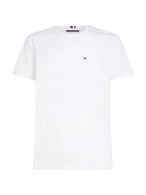 T-SHIRT MANICA CORTA IN COTONE CON TASCHINO E LOGO UOMO BIANCO