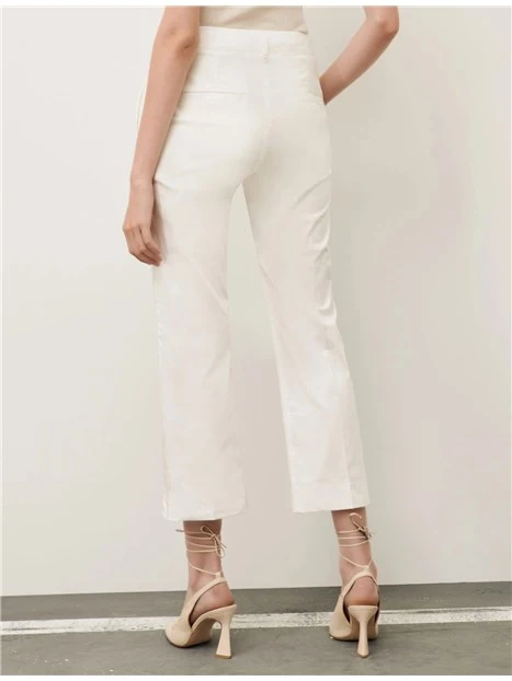 PANTALONI CHINO IN RASO DONNA BIANCO