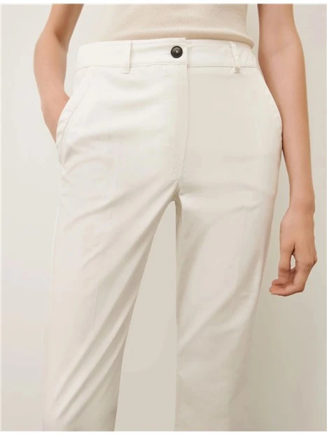 PANTALONI CHINO IN RASO DONNA BIANCO