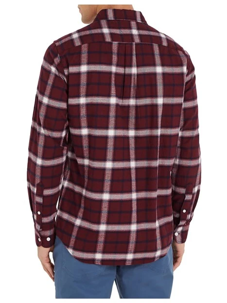 CAMICIA CASUAL A QUADRI UOMO BORDEAUX