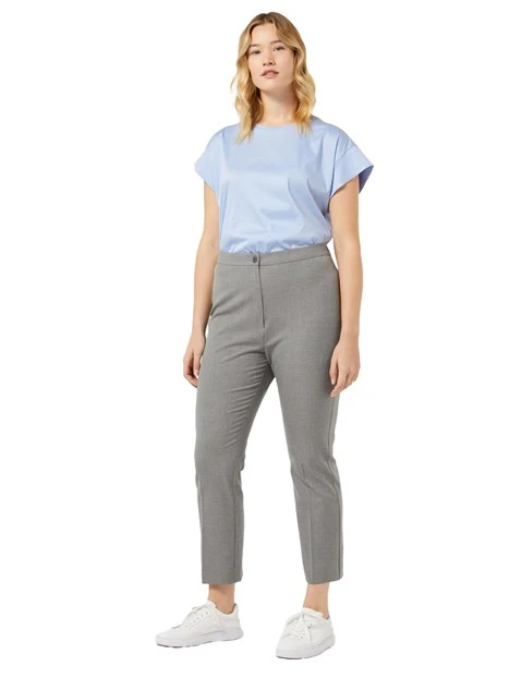 PANTALONI CHINO IN TRAMA MONOELASTICA DONNA GRIGIO